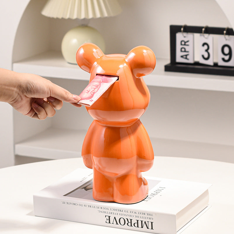 Light Luxury Tv Cabinet Cartoon Heart Bear Internet Celebrity Violent Bear Figurine Trendy Brand Kaws Building Block Bear New Home Living Room Large Size