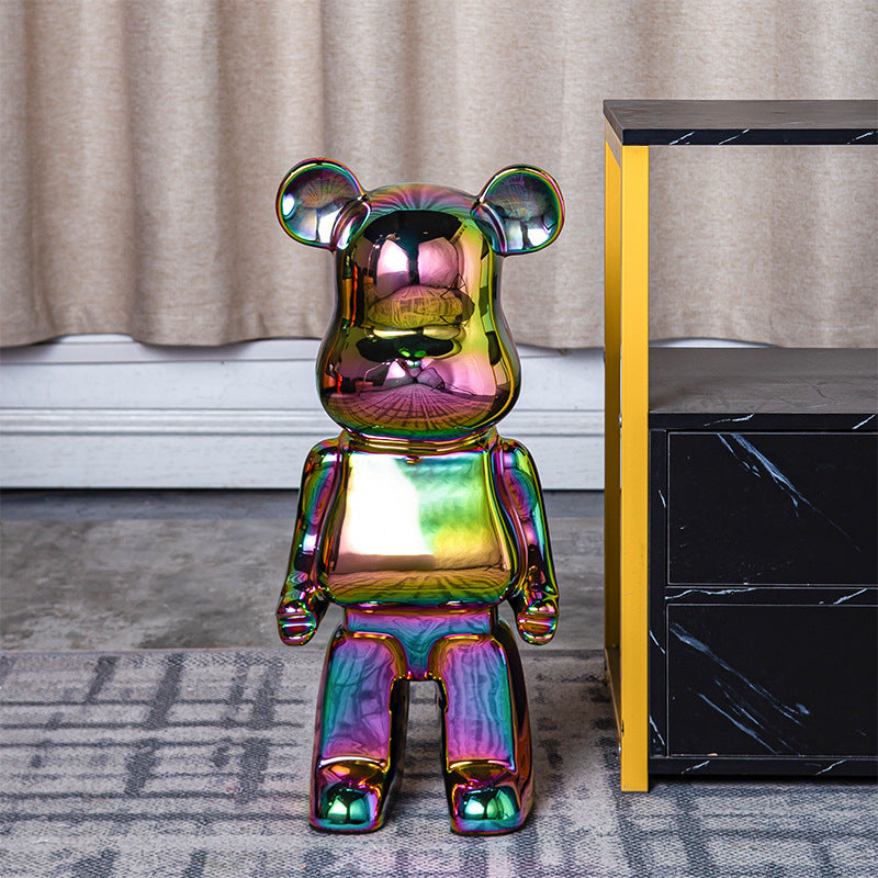 Light Luxury Tv Cabinet Cartoon Heart Bear Internet Celebrity Violent Bear Figurine Trendy Brand Kaws Building Block Bear New Home Living Room Large Size