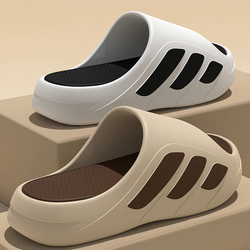 New Men Slippers Slides with a Sense High Aesthetic Value External Wear Anti Slip Thick Bottom, Beach Cool Slippers for Men
