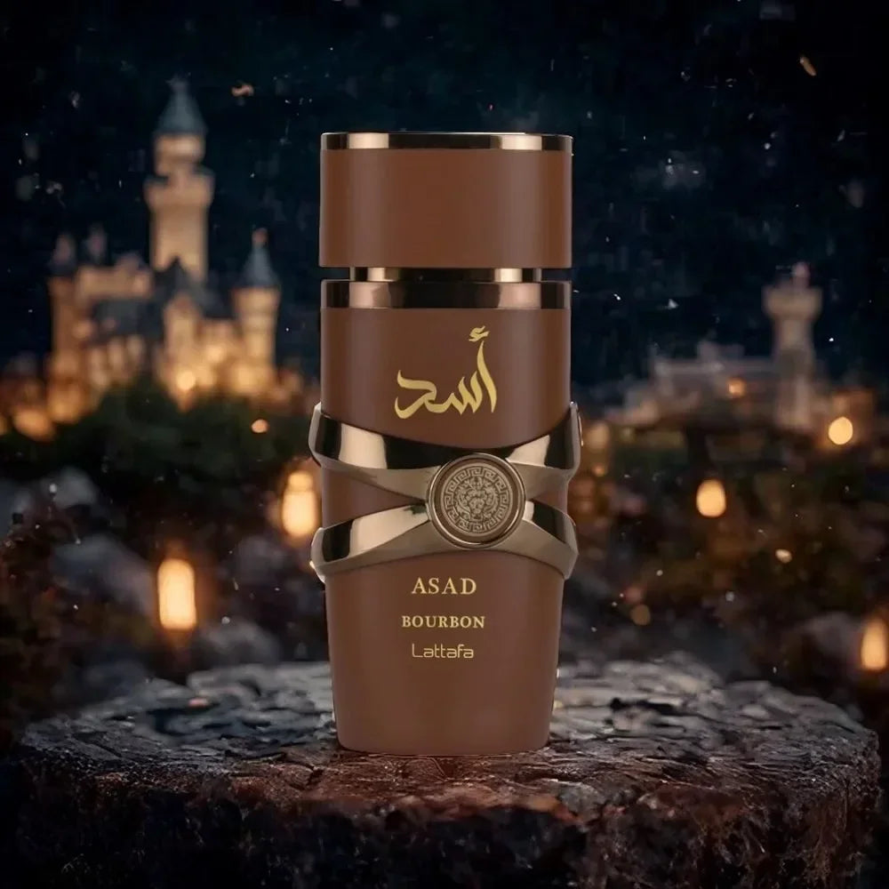 Lattafa Asad Bourbon Eau De Parfum Spray 3.4 Oz / 100 ml for Unisex Eau de Parfum Spray New in Box Sealed Original