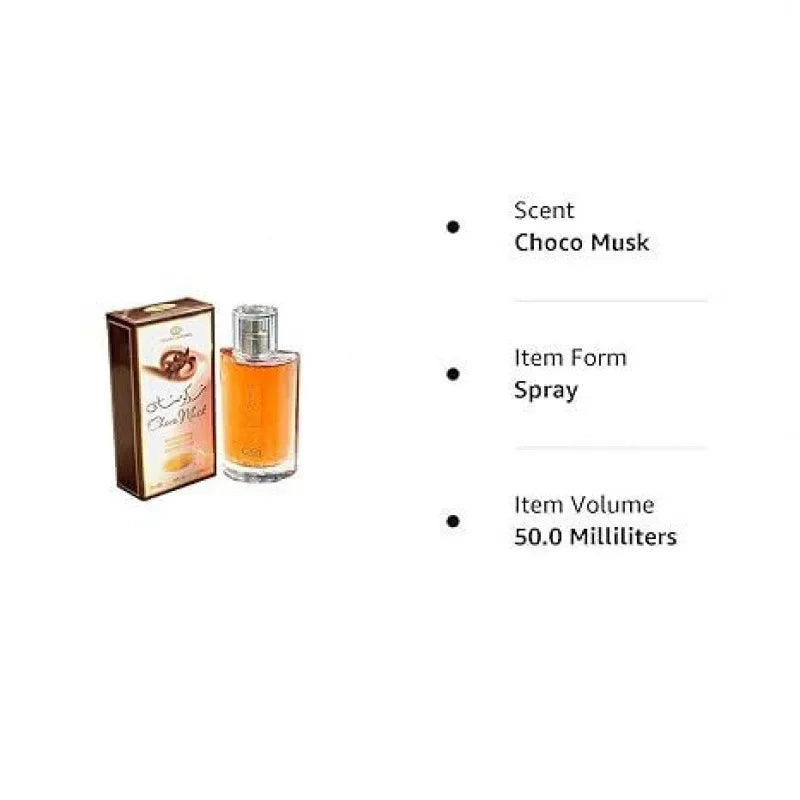 Arabian Dubai Perfume Cologne 50ml Al-Rehab Choco Musk Eau de Parfum Spray for Women  Fragrance Luxury Crown Perfumes