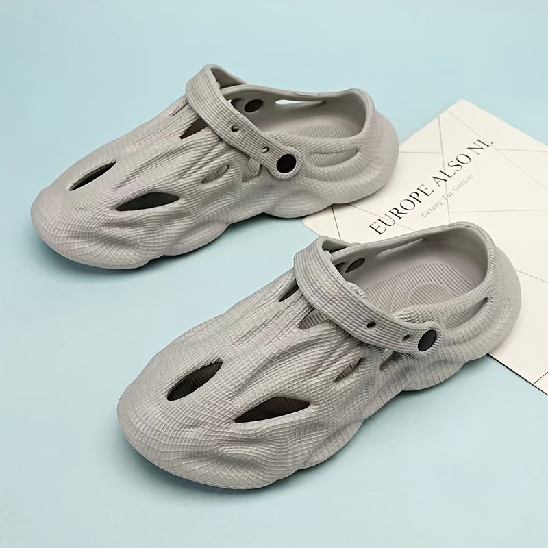 Men's Fashion Plain Color Clogs Anti Skid Closed-toe Slides Slippers Quick Drying Foam Runners For Indoor Outdoor Shower Beach Pool