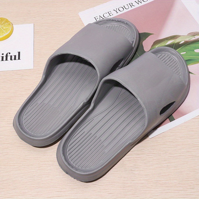 Men's Lightweight Non-Slip Open Toe Quick-Drying Slides For Bathroom Beach, Summer